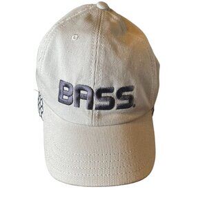 Vintage Bass Trucker Hat Cream Corduroy ESPN Black Embroidered Ribbed